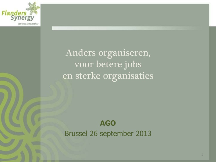 anders organiseren voor betere jobs en sterke organisaties