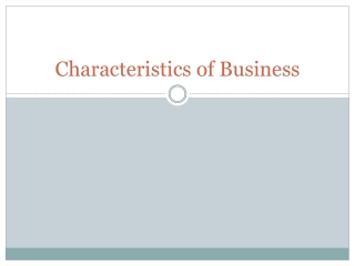 characteristics of business