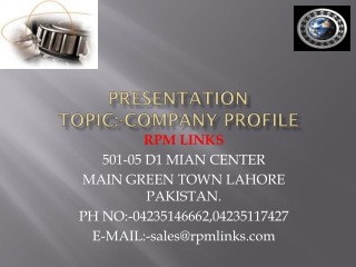 Presentation Topic :-COMPANY PROFILE