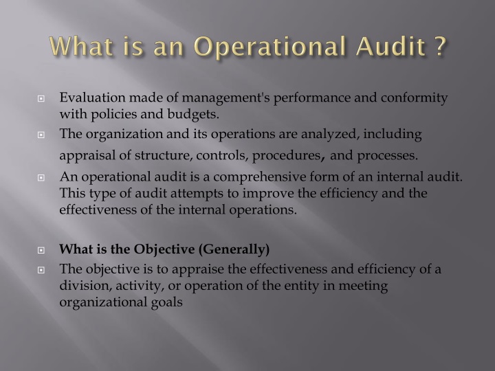 what is an operational audit
