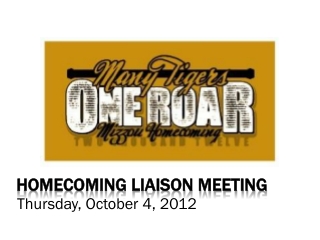 Homecoming Liaison meeting