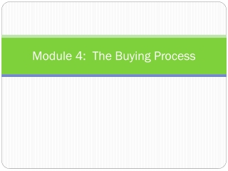Module 4: The Buying Process