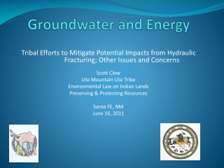 Groundwater and Energy