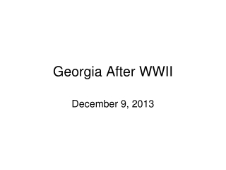 Georgia After WWII
