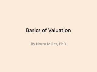 Basics of Valuation