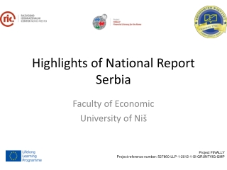 Highlights of National Report Serbia
