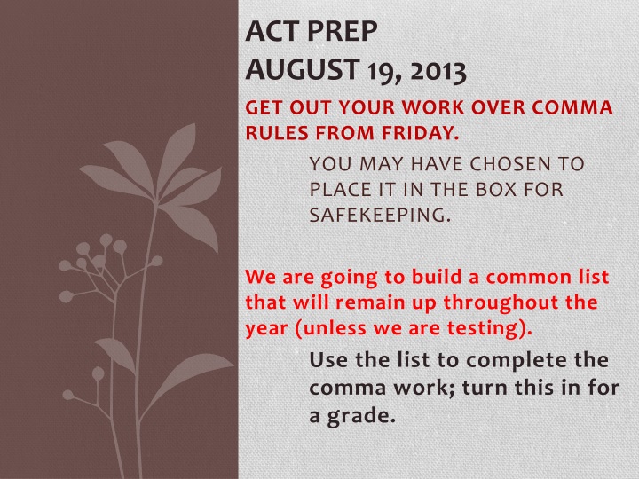 act prep august 19 2013