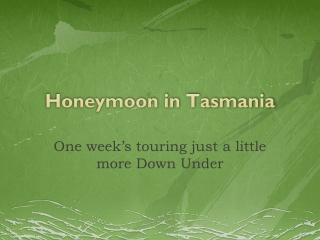 Honeymoon in Tasmania