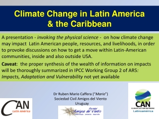 Climate Change in Latin America &amp; the Caribbean