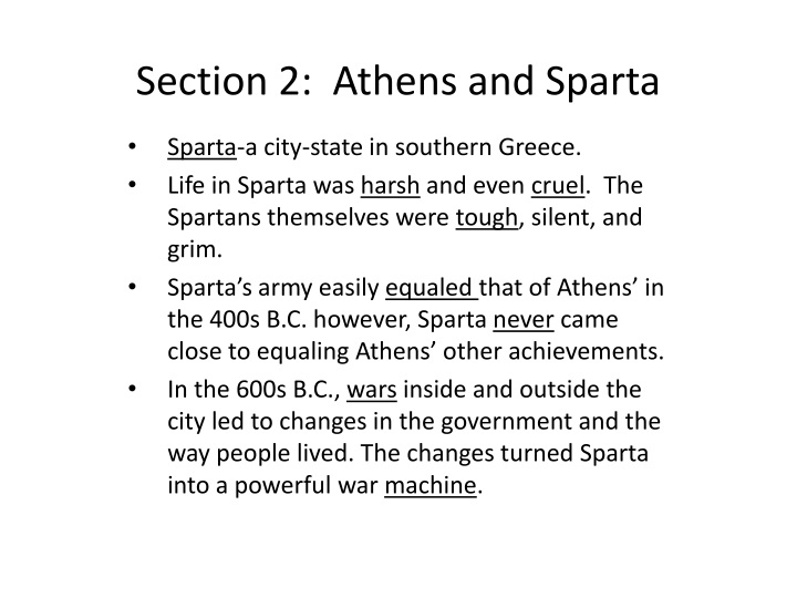 section 2 athens and sparta