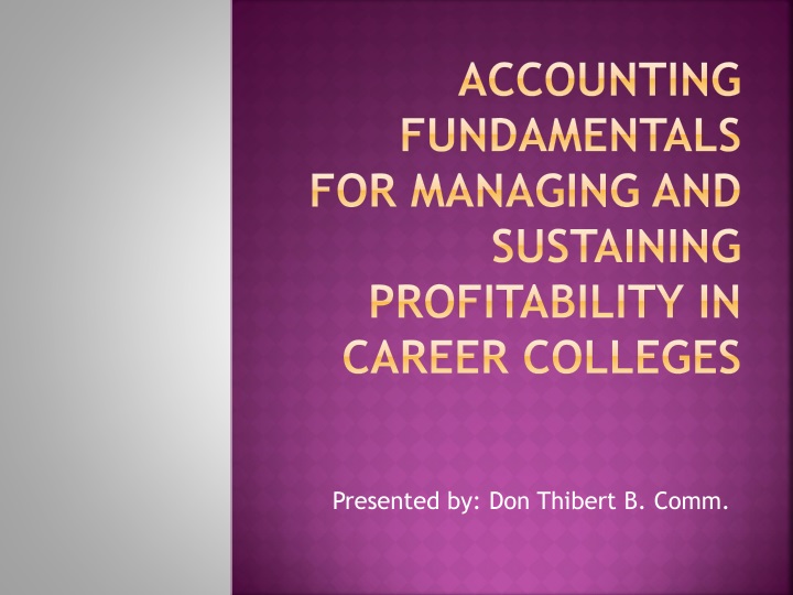 accounting fundamentals for managing and sustaining profitability in career colleges