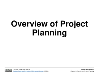 Overview of Project Planning