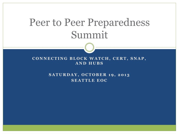 peer to peer preparedness summit