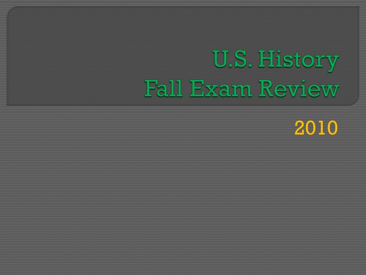 u s history fall exam review