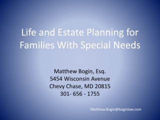 Life and Estate Planning for Families With Special Needs