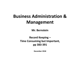 Business Administration &amp; Management