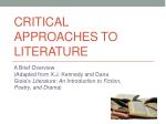 PPT - Critical Approaches To Literature Pt. II PowerPoint Presentation ...