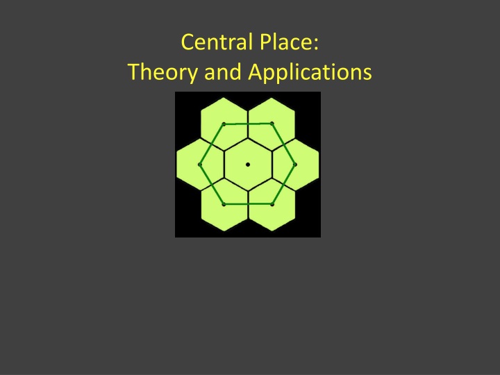 central place theory and applications