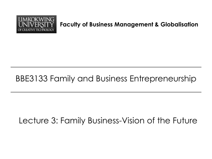 faculty of business management globalisation