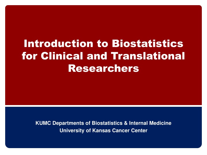 introduction to biostatistics for clinical and translational researchers