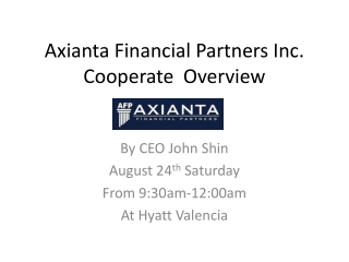 Axianta Financial Partners Inc. Cooperate Overview