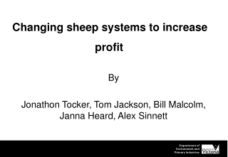Changing sheep systems to increase profit