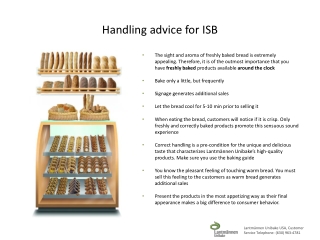 Handling advice for ISB