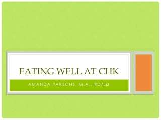Eating well at chk