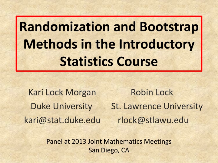 randomization and bootstrap methods in the introductory s tatistics course