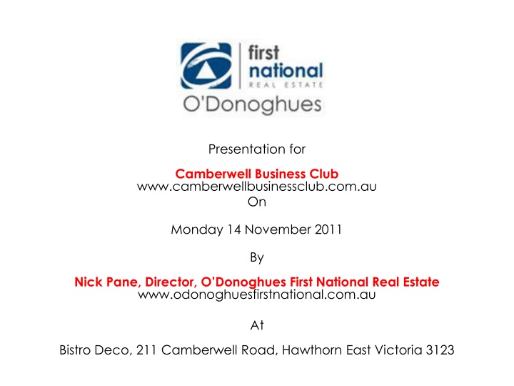 presentation for camberwell business club