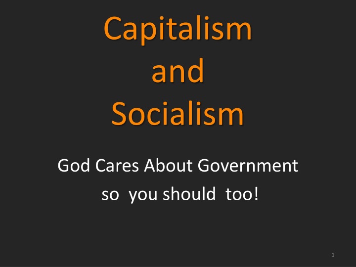 capitalism and socialism