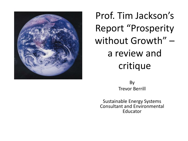 prof tim jackson s report prosperity without growth a review and critique