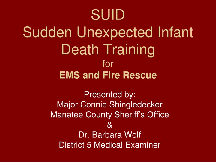 suid sudden unexpected infant death training for ems and fire rescue