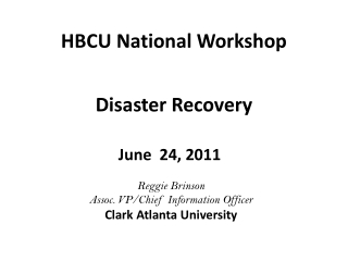 HBCU National Workshop