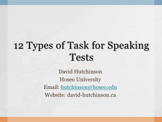12 Types of Task for Speaking Tests