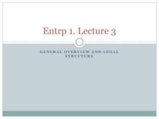 Entrp 1. Lecture 3