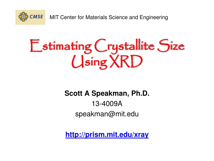 estimating crystallite size using xrd
