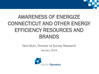 Awareness of Energize Connecticut and Other energy efficiency resources and brands
