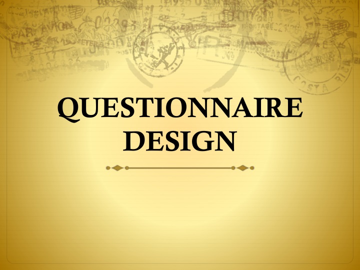 questionnaire design