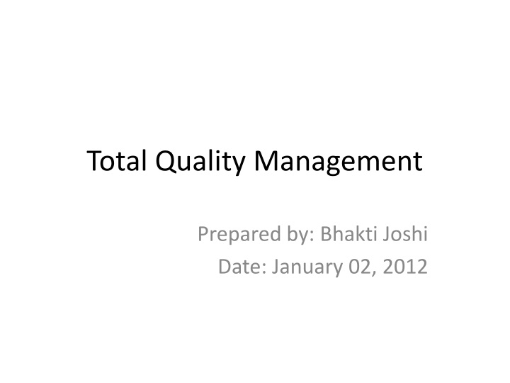 total quality management