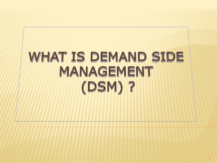 what is demand side management dsm