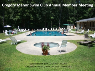 Gregory Manor Swim Club Annual Member Meeting