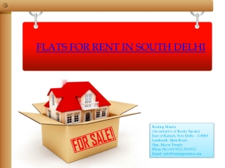 Flats for rent in south delhi@ 91-9312509312