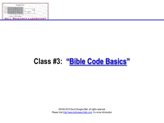 Class 3 - Bible Code Basics