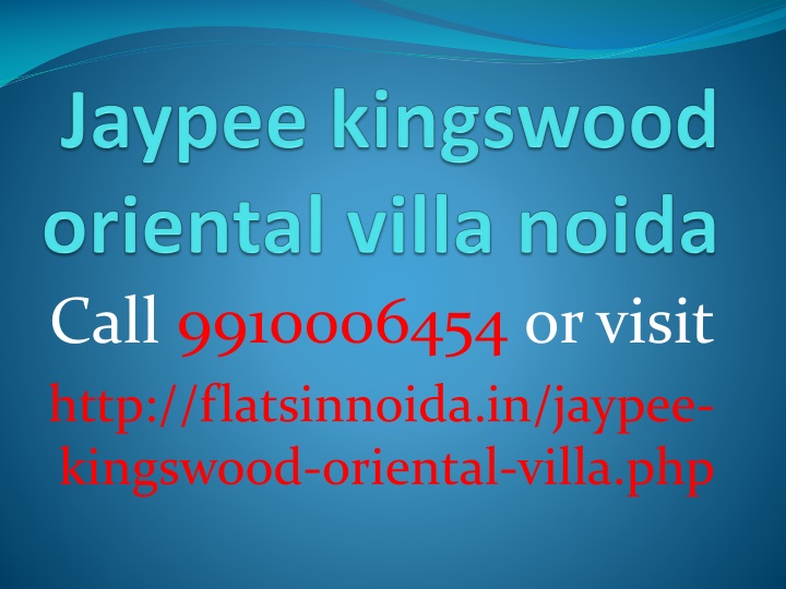 jaypee kingswood oriental villa noida