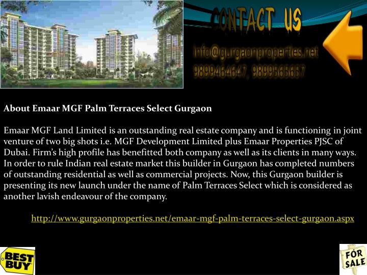 about emaar mgf palm terraces select gurgaon