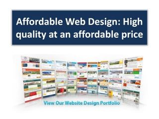 Affordable Web Design: High quality at an affordable price
