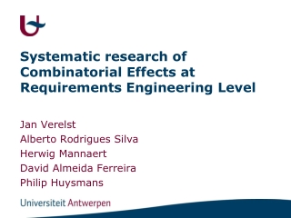 Systematic research of Combinatorial Effects at Requirements Engineering Level