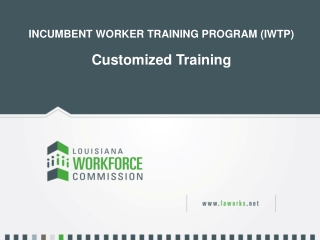 INCUMBENT WORKER TRAINING PROGRAM (IWTP) Customized Training