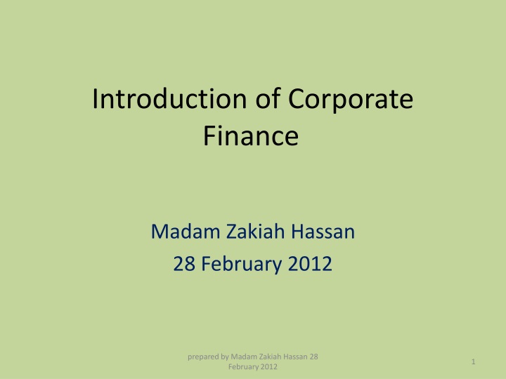 introduction of corporate finance